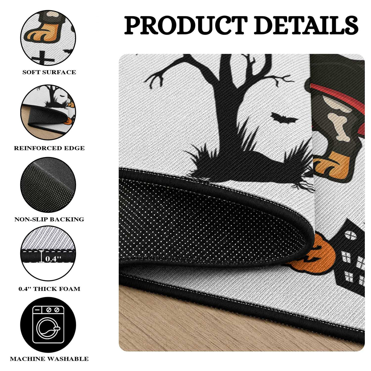 Funny Halloween Gift Round Rug Trick Or Treat With My Dachshund Dracula