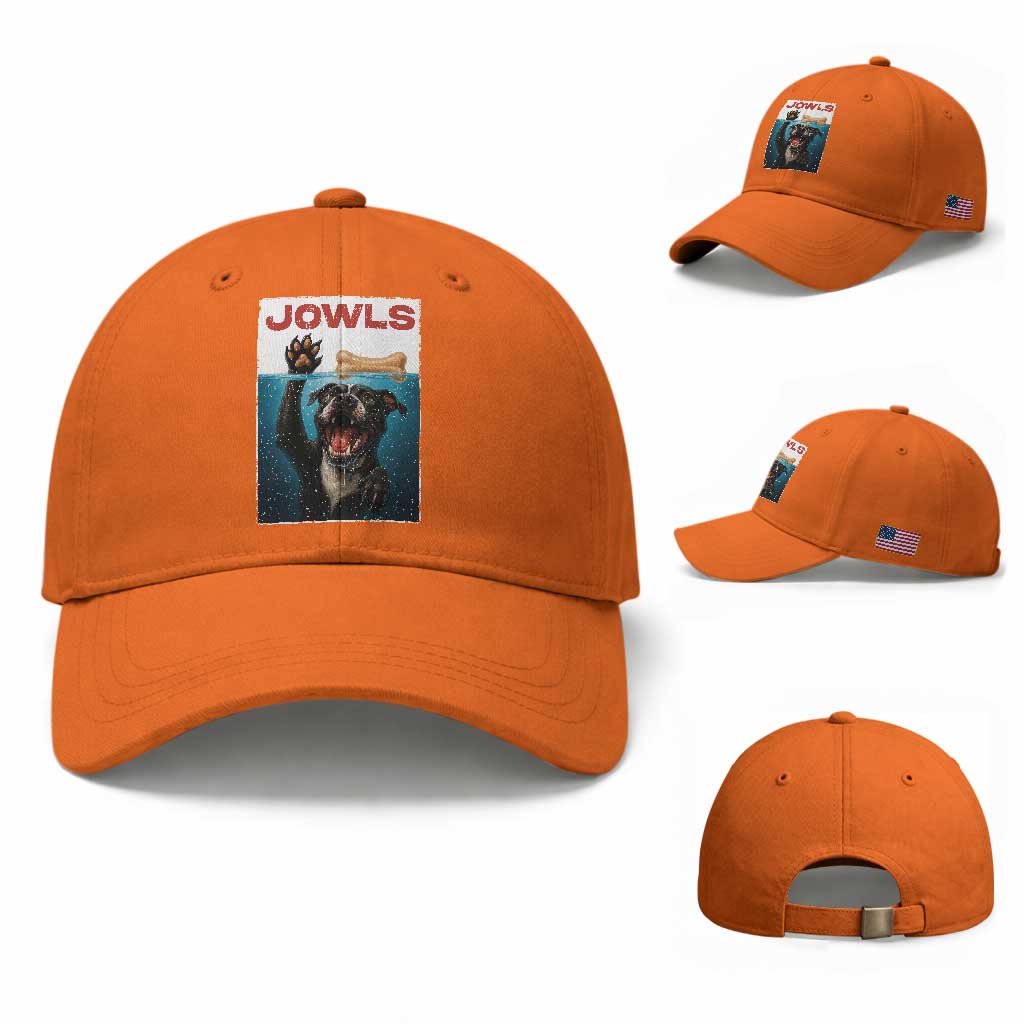 Pitbull Lover Baseball Cap Funny Jowls Horror Dog Poster TS12 Baseball Cap Universal Fit Orange Print Your Wear
