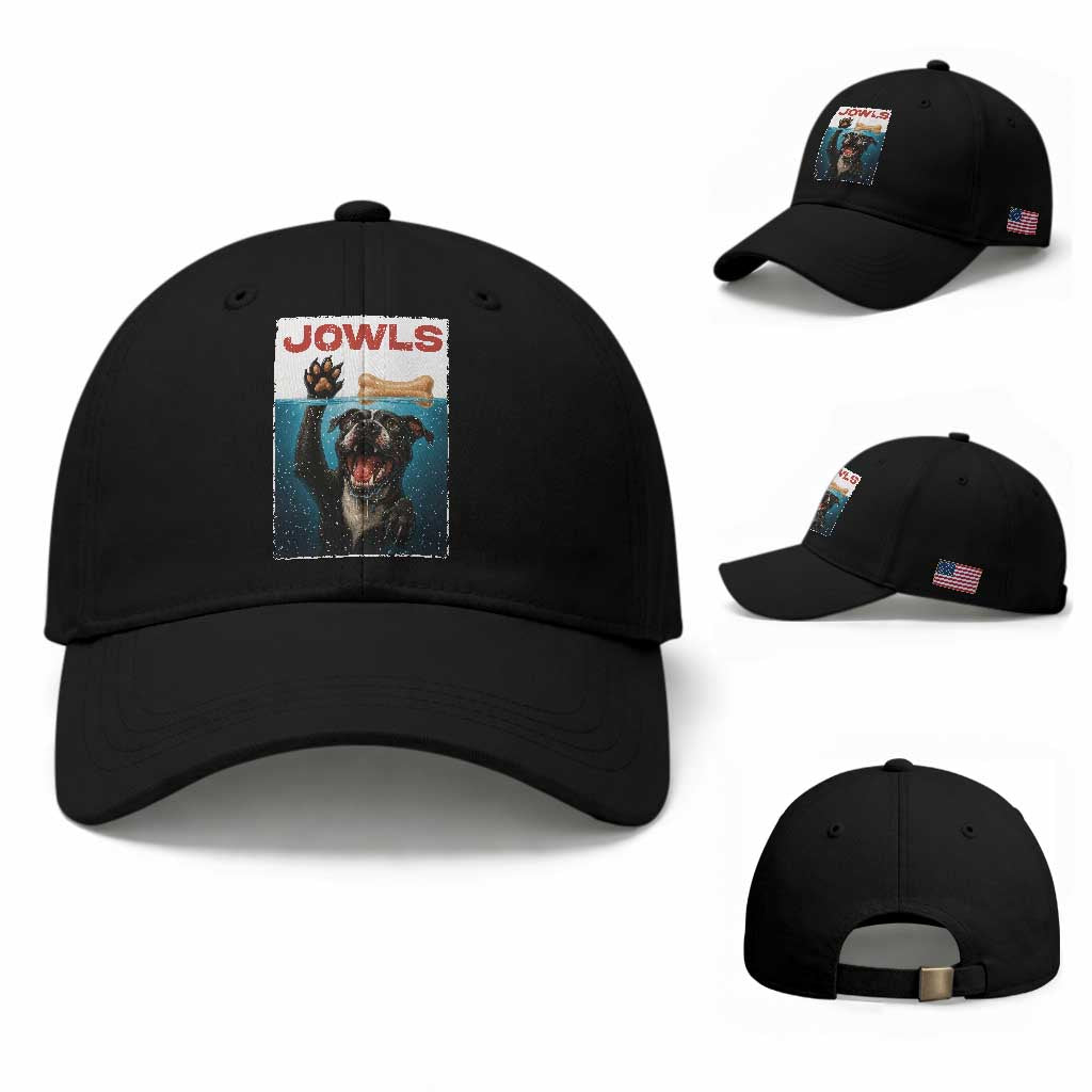 Pitbull Lover Baseball Cap Funny Jowls Horror Dog Poster TS12 Baseball Cap Universal Fit Black Print Your Wear