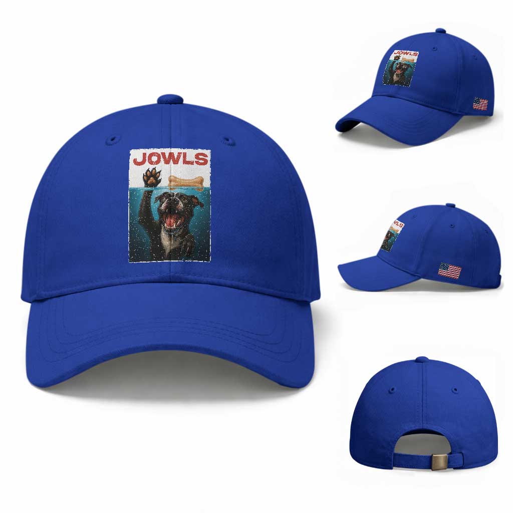 Pitbull Lover Baseball Cap Funny Jowls Horror Dog Poster TS12 Baseball Cap Universal Fit Royal Blue Print Your Wear