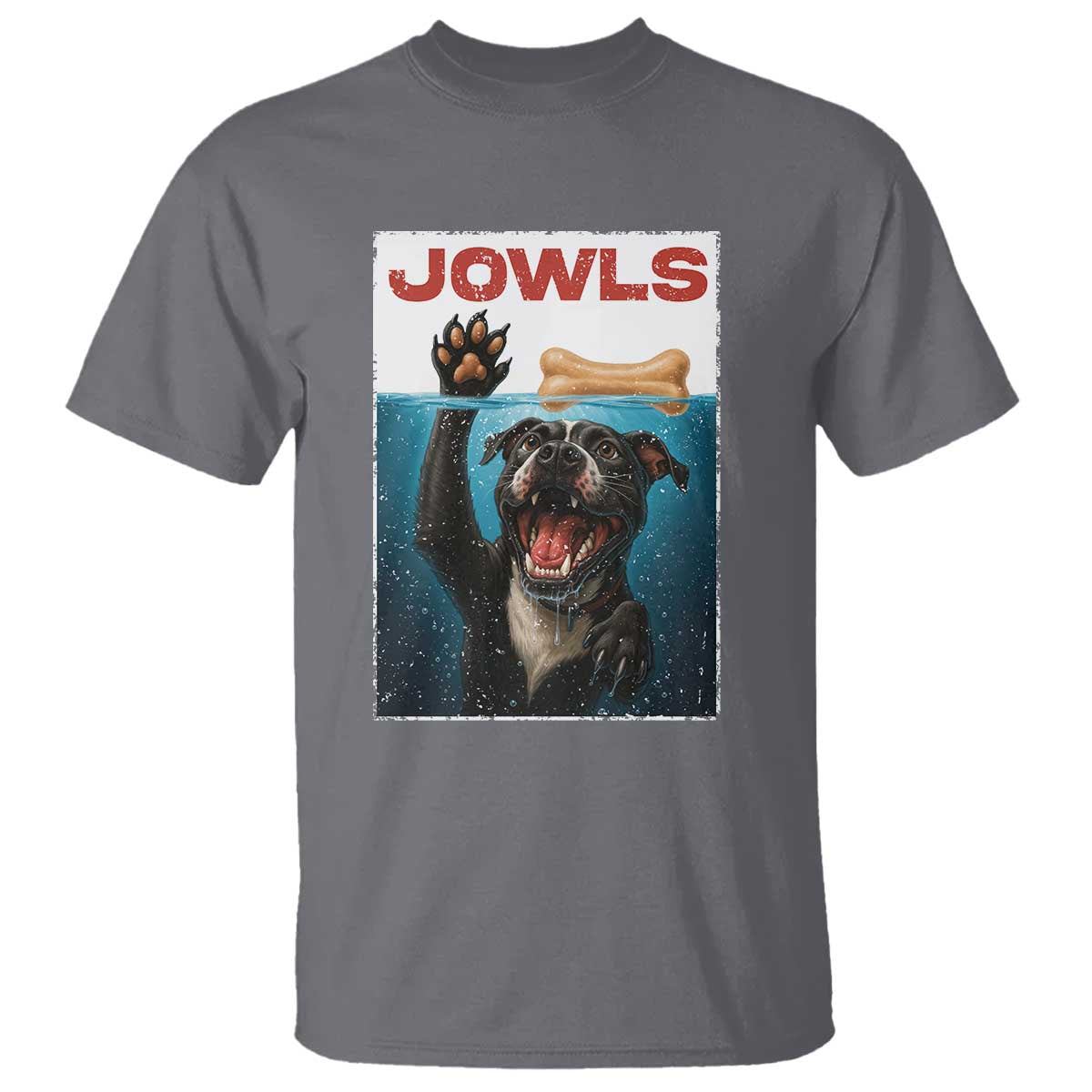 Pitbull Lover T Shirt Funny Jowls Horror Dog Poster TS12 Charcoal Print Your Wear