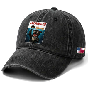 Pitbull Lover Washed Cotton Baseball Cap Funny Jowls Horror Dog Poster TS12 Print Your Wear