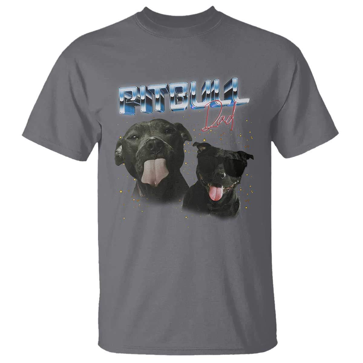 Pitbull Dad T Shirt Funny Gift For Pitbull Lover TS12 Charcoal Print Your Wear