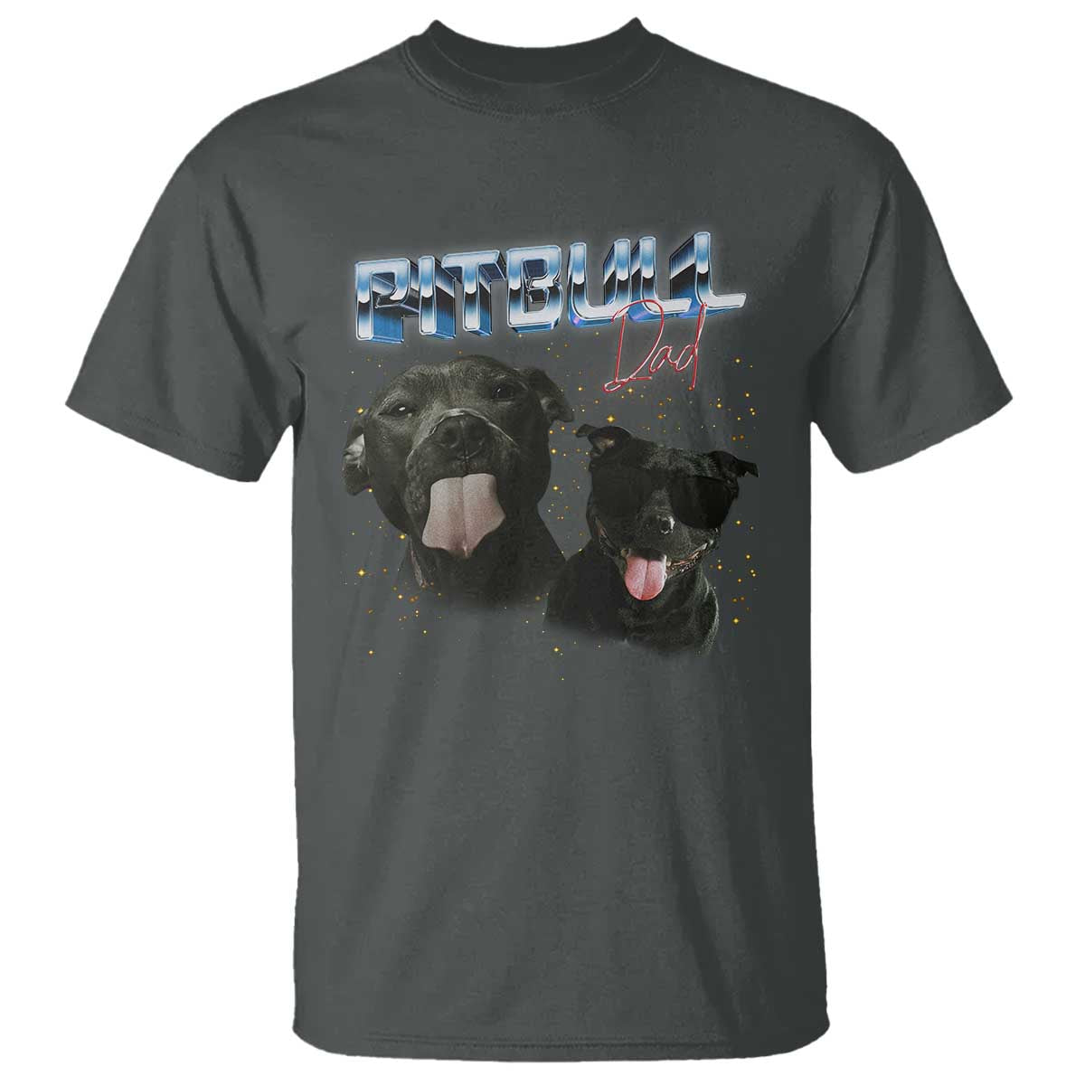 Pitbull Dad T Shirt Funny Gift For Pitbull Lover TS12 Dark Heather Print Your Wear