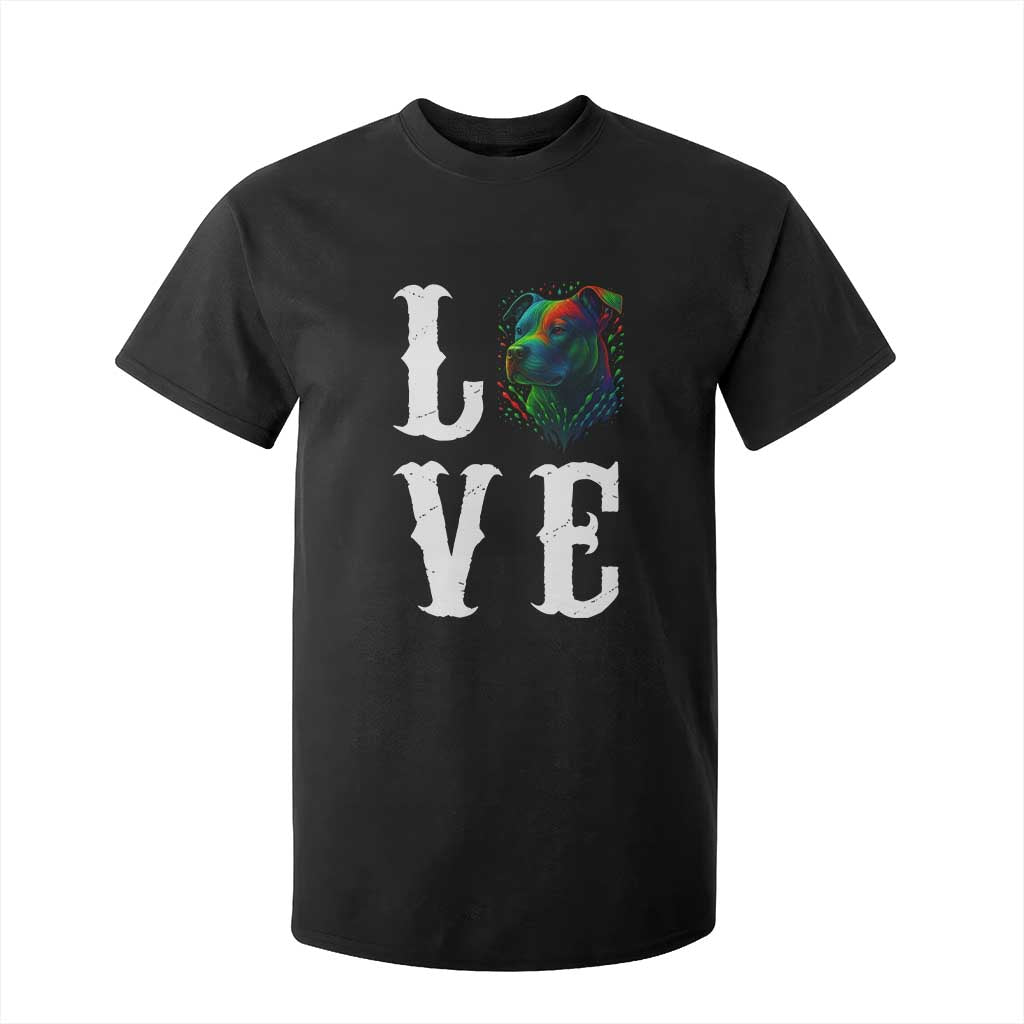 Colorful Pitbull Graphic Art For Dog Lover T Shirt For Kid TS12 Black Print Your Wear