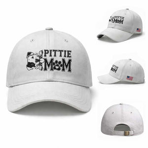 Pittie Mom Baseball Cap Funny Gift For Pitbull Lover TS12 Baseball Cap Universal Fit White Print Your Wear