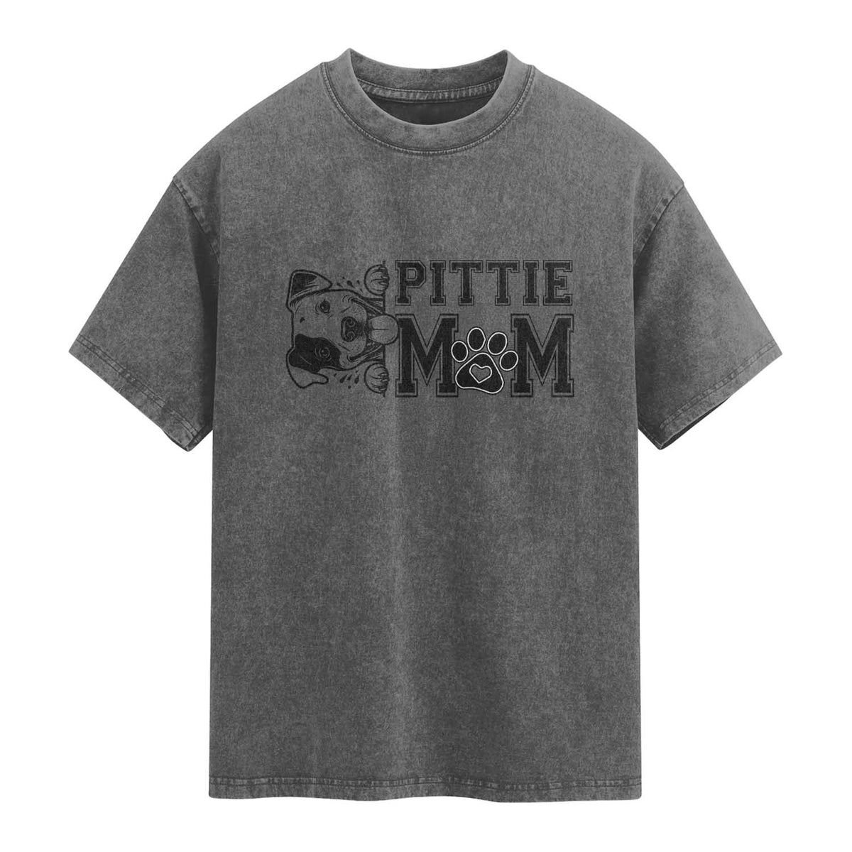 Pittie Mom Washed Cotton T-Shirt Funny Gift For Pitbull Lover