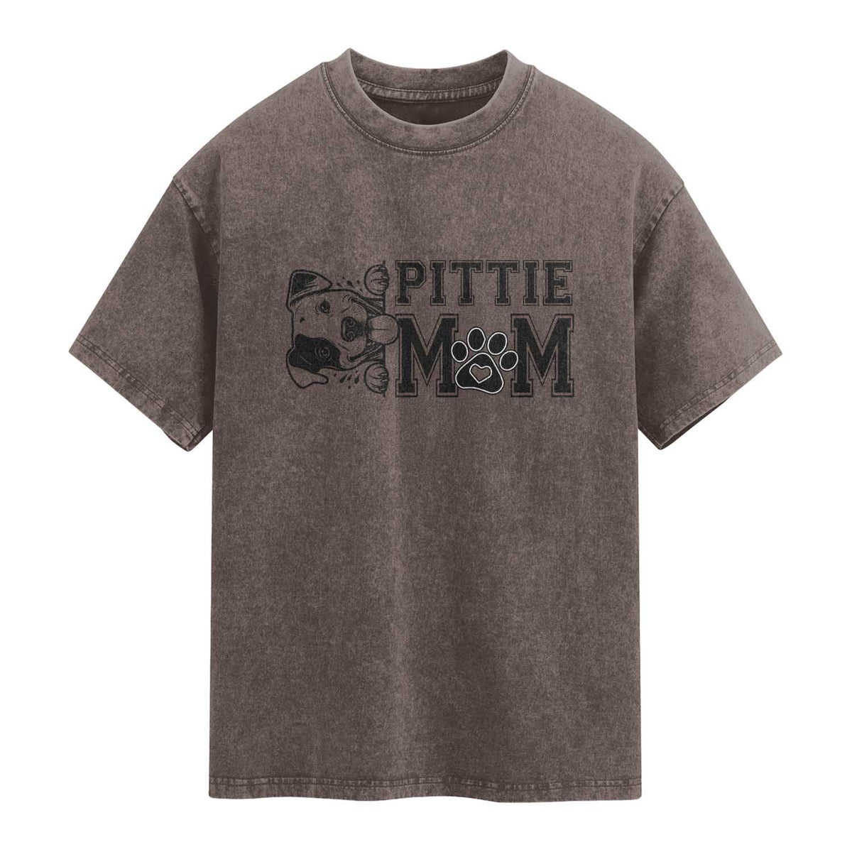 Pittie Mom Washed Cotton T-Shirt Funny Gift For Pitbull Lover