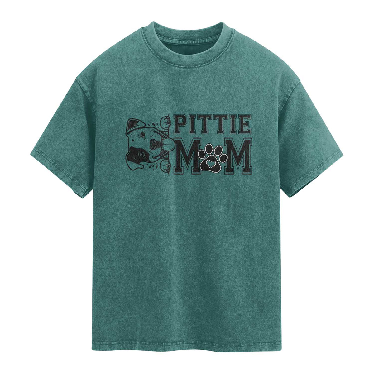 Pittie Mom Washed Cotton T-Shirt Funny Gift For Pitbull Lover