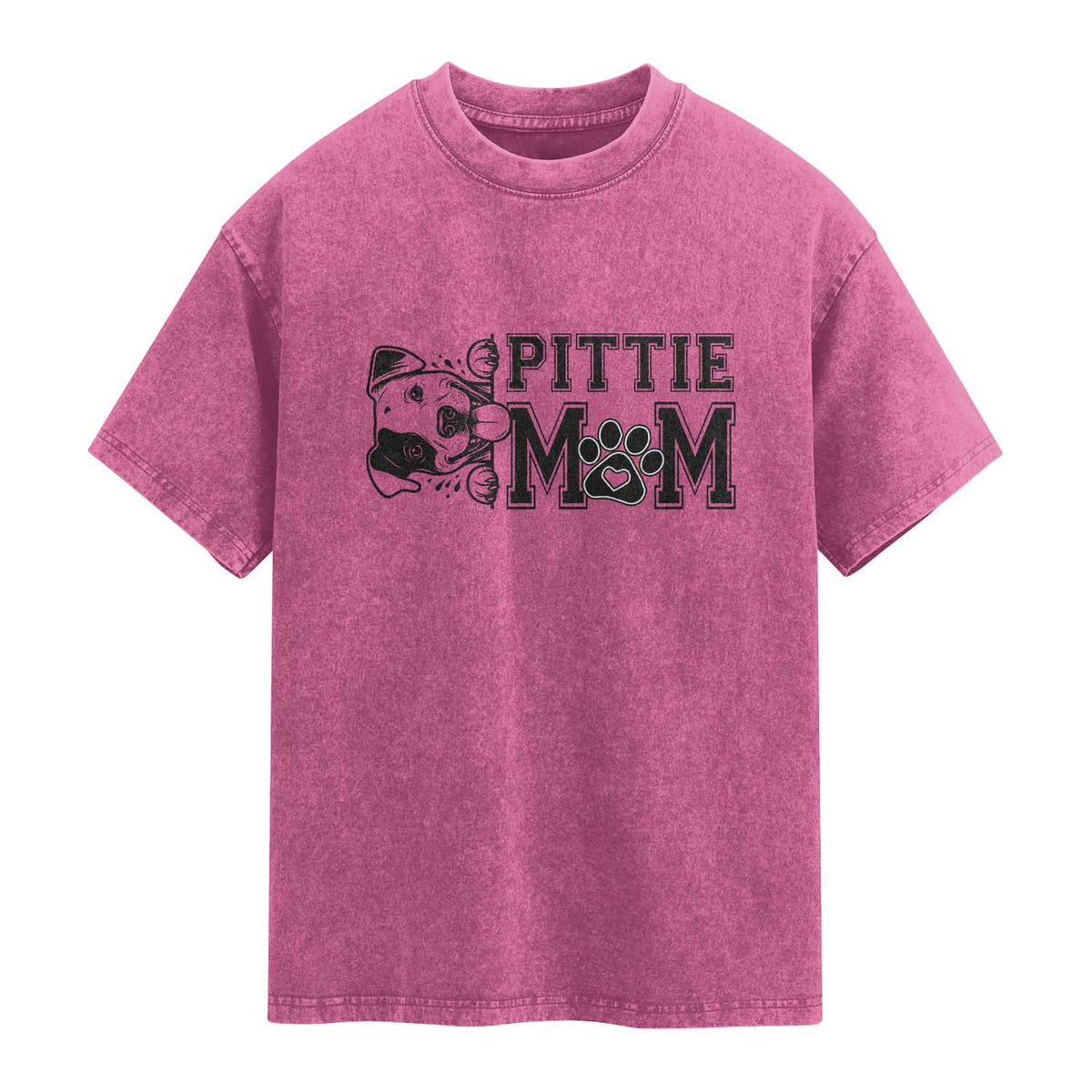 Pittie Mom Washed Cotton T-Shirt Funny Gift For Pitbull Lover
