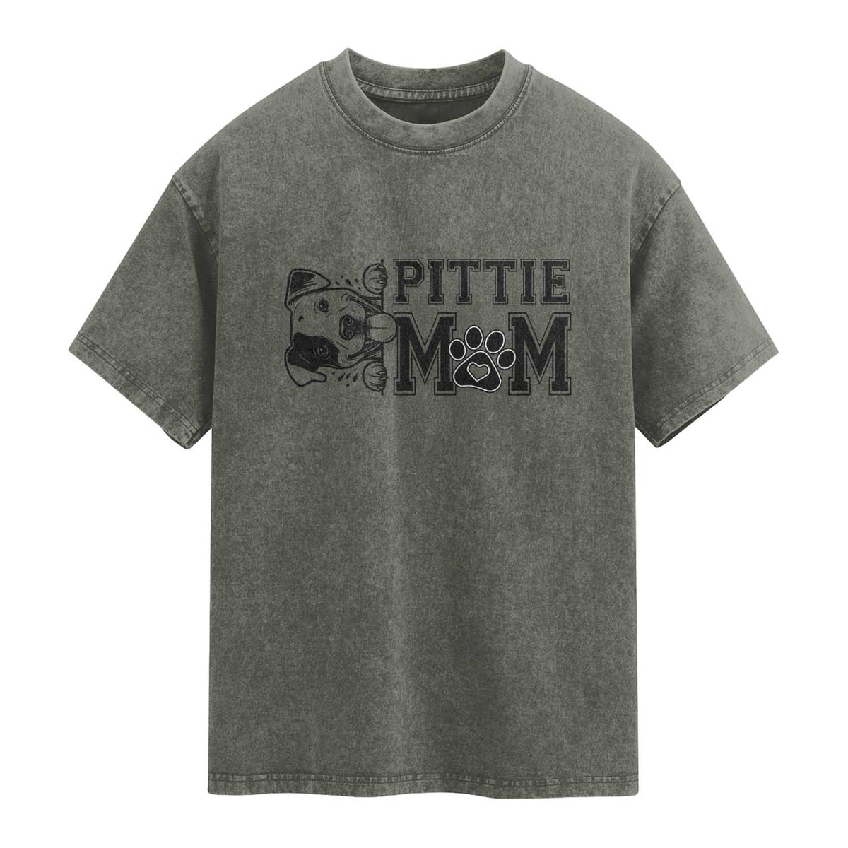 Pittie Mom Washed Cotton T-Shirt Funny Gift For Pitbull Lover