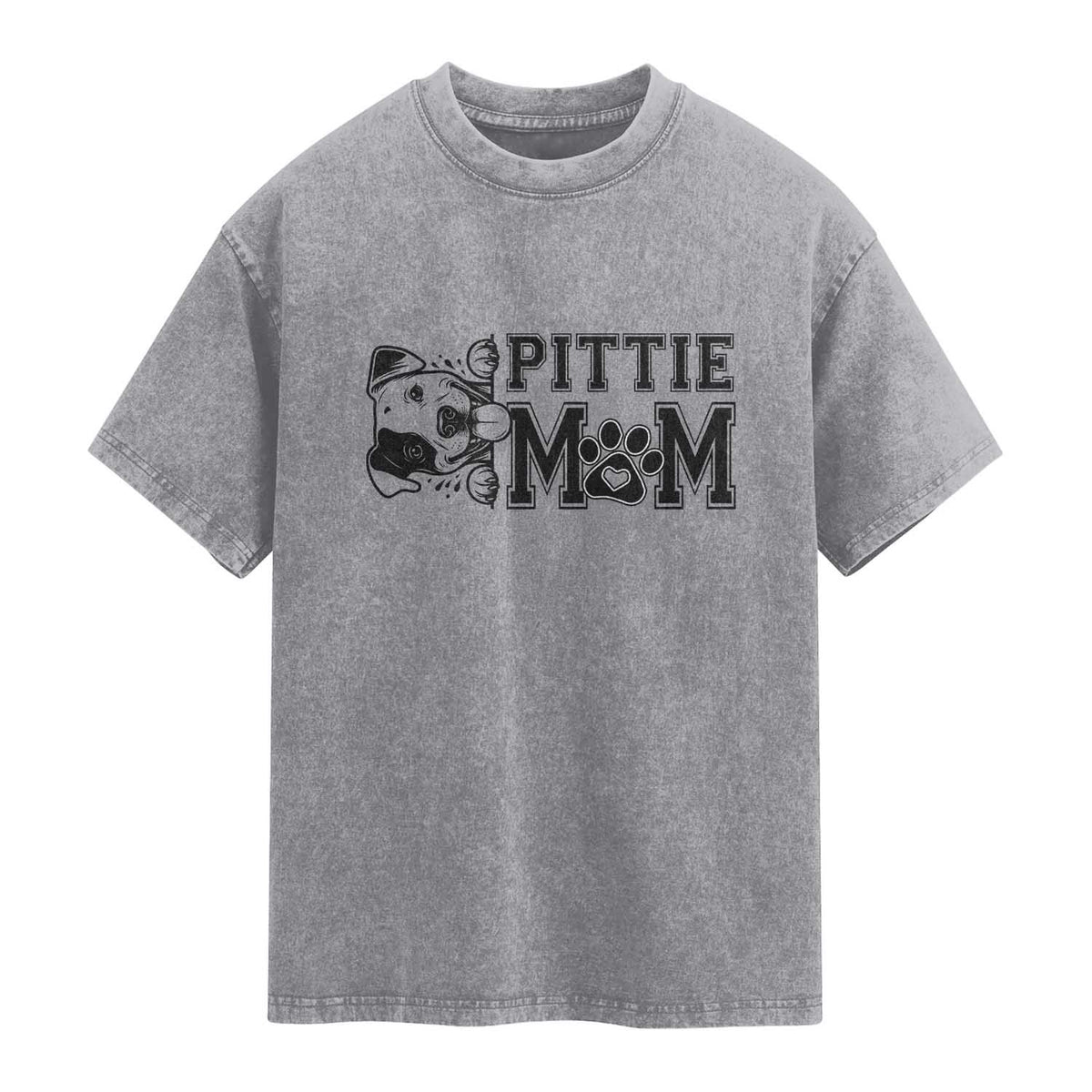 Pittie Mom Washed Cotton T-Shirt Funny Gift For Pitbull Lover