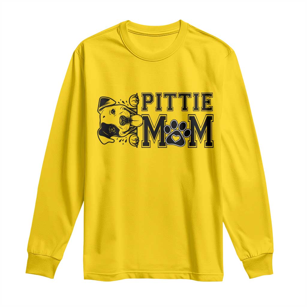 Pittie Mom Long Sleeve Shirt Funny Gift For Pitbull Lover TS12 Daisy Print Your Wear