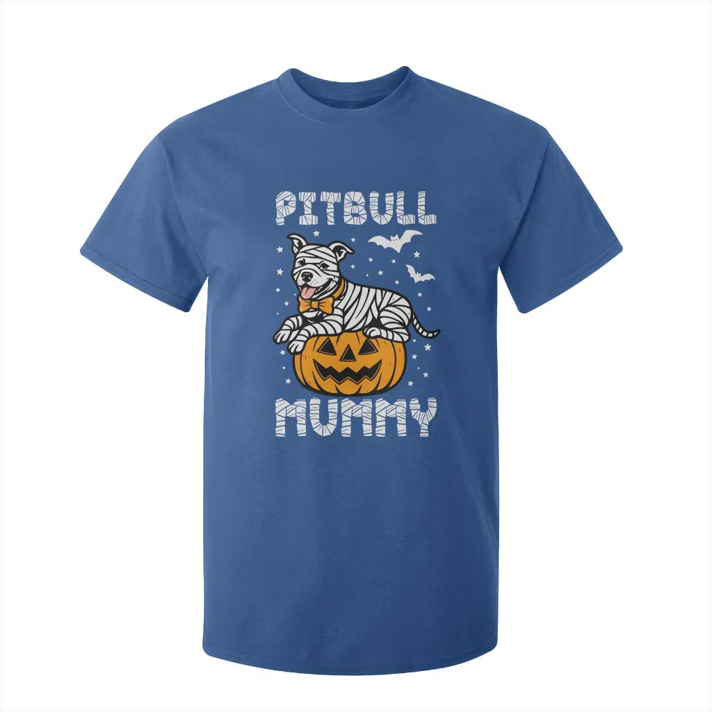 Halloween Dog Lover T Shirt For Kid Funny Pitbull Mummy TS12 Royal Blue Print Your Wear
