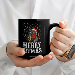 Christmas Pitbull Coffee Mug Funny Merry Pitmas Tree Hug TS12 Print Your Wear