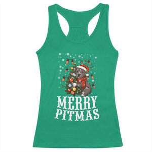 Christmas Pitbull Racerback Tank Top Funny Merry Pitmas Tree Hug TS12 Irish Green Print Your Wear