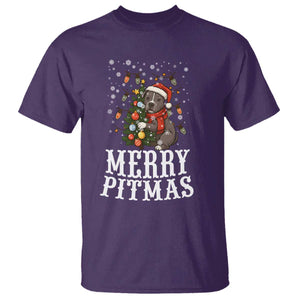 Christmas Pitbull T Shirt Funny Merry Pitmas Tree Hug TS12 Purple Print Your Wear