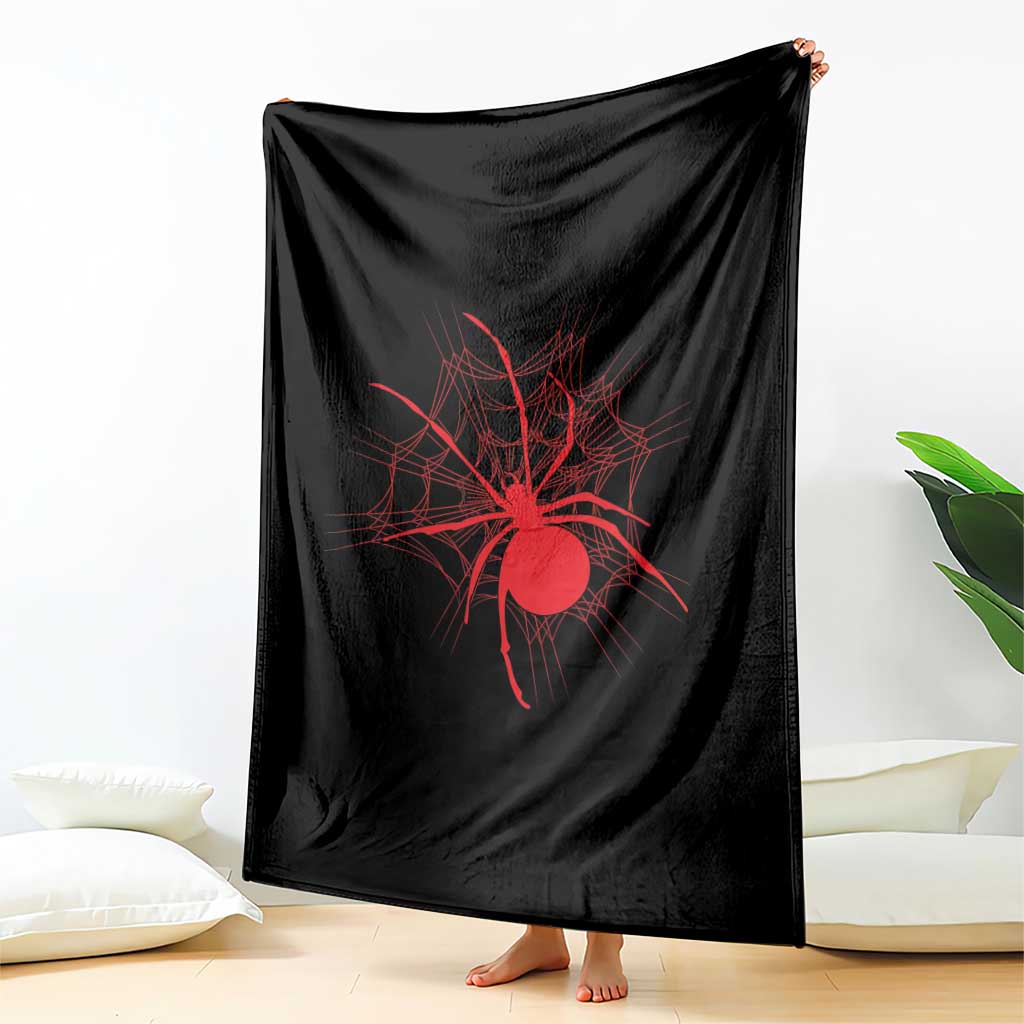 Red Black Widow Spider Throw Blanket Gothic Spider Web Vintage Horror Gift TS12 Print Your Wear
