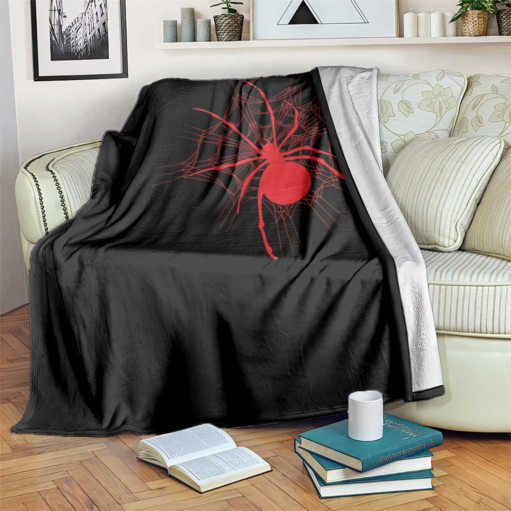 Red Black Widow Spider Throw Blanket Gothic Spider Web Vintage Horror Gift TS12 Print Your Wear