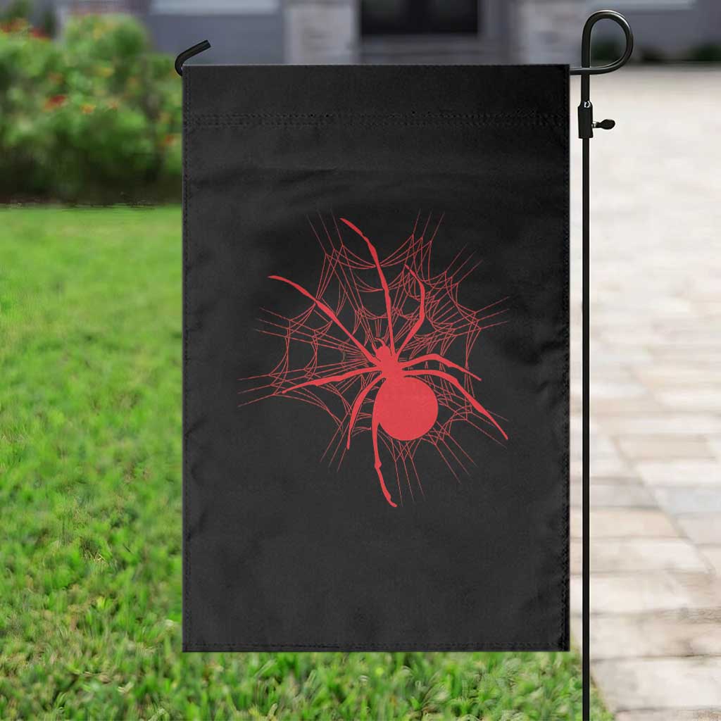 Red Black Widow Spider Garden Flag Gothic Spider Web Vintage Horror Gift TS12 Print Your Wear