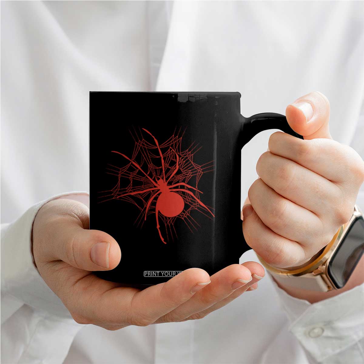 Red Black Widow Spider Coffee Mug Gothic Spider Web Vintage Horror Gift TS12 Print Your Wear