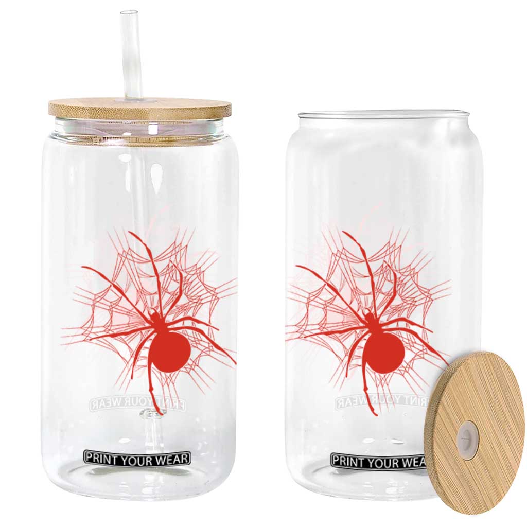 Red Black Widow Spider Glass Can Gothic Spider Web Vintage Horror Gift TS12 Print Your Wear