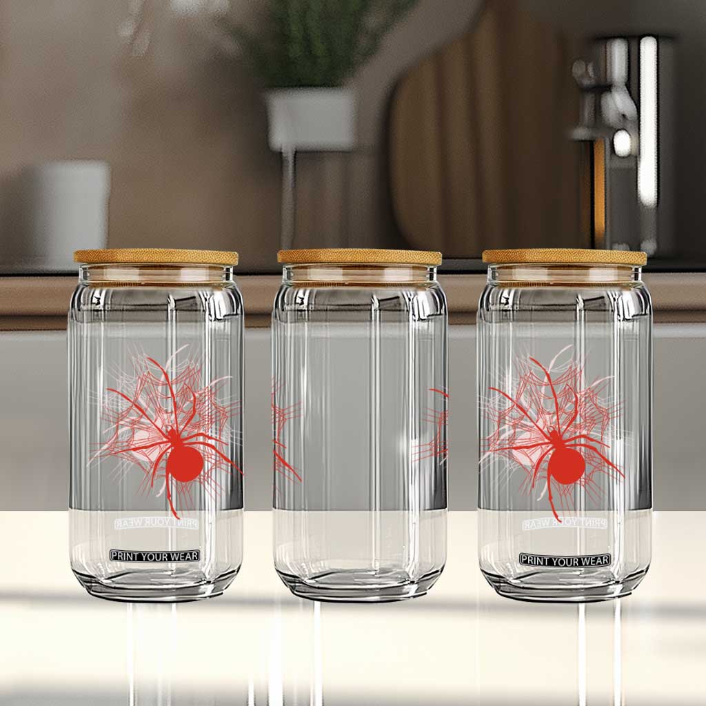 Red Black Widow Spider Glass Can Gothic Spider Web Vintage Horror Gift TS12 Print Your Wear