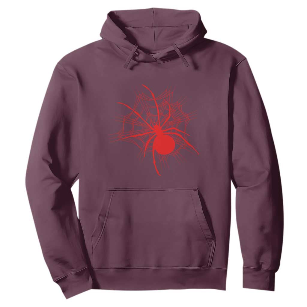 Red Black Widow Spider Hoodie Gothic Spider Web Vintage Horror Gift TS12 Maroon Print Your Wear