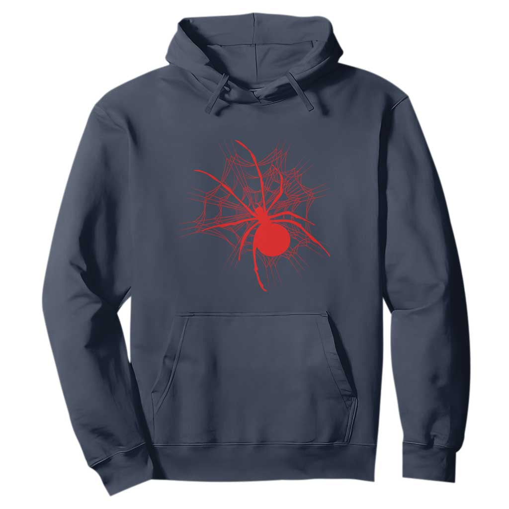 Red Black Widow Spider Hoodie Gothic Spider Web Vintage Horror Gift TS12 Navy Print Your Wear
