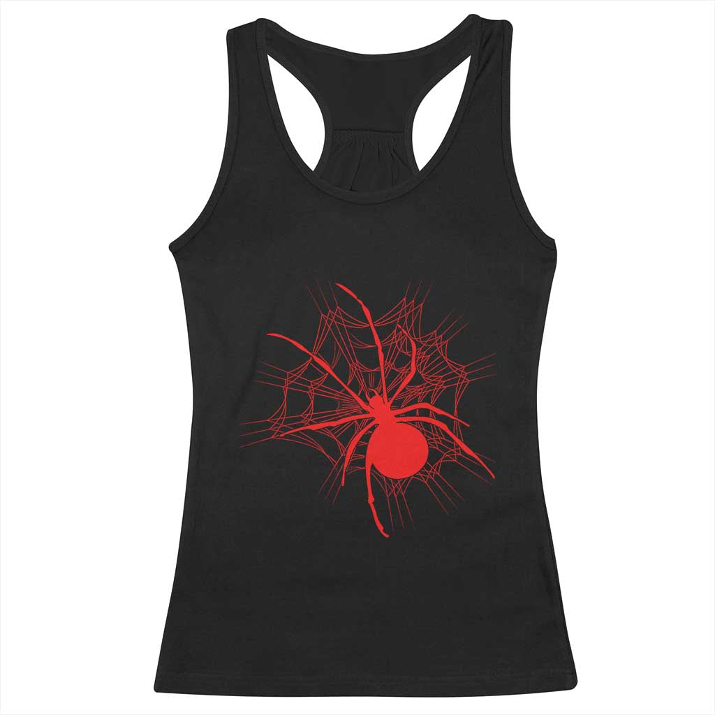 Red Black Widow Spider Racerback Tank Top Gothic Spider Web Vintage Horror Gift TS12 Black Print Your Wear