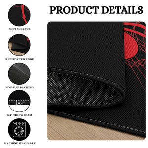 Red Black Widow Spider Round Rug Gothic Spider Web Vintage Horror Gift