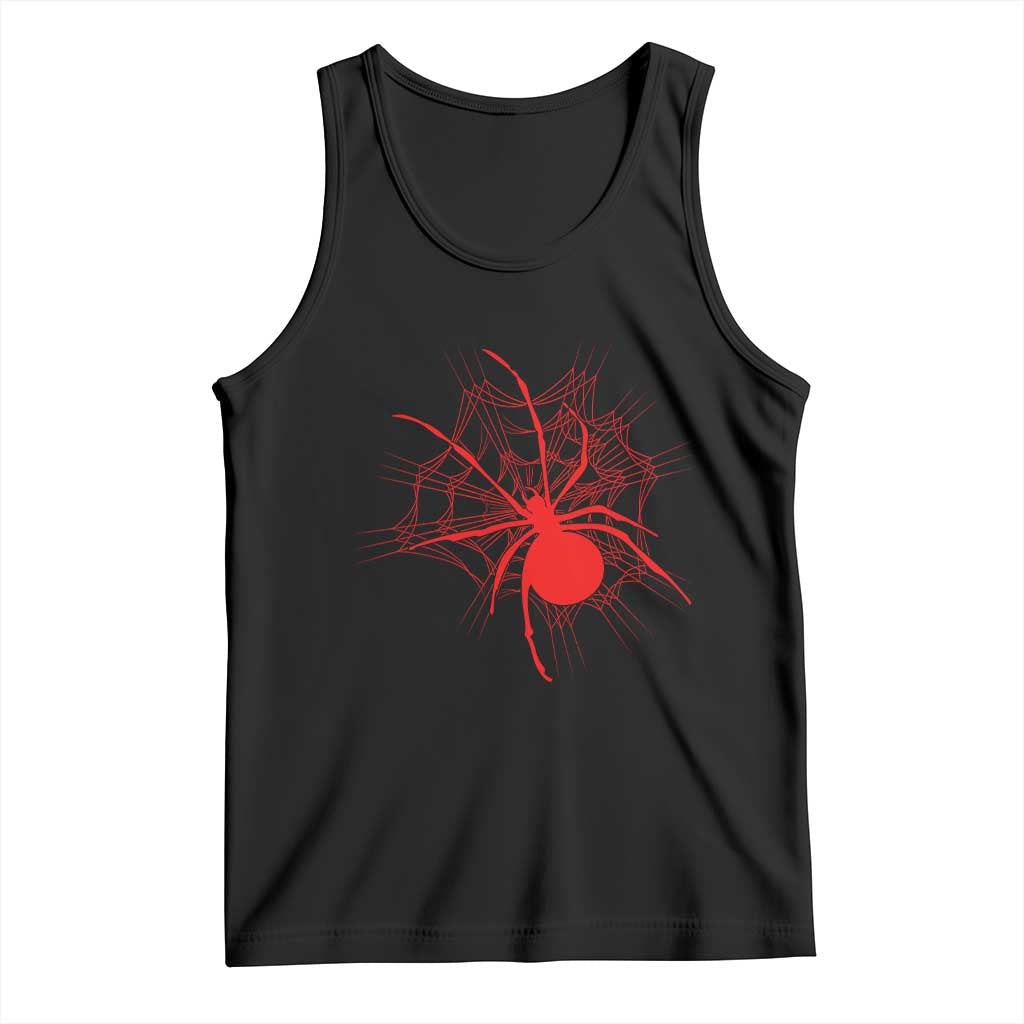 Red Black Widow Spider Tank Top Gothic Spider Web Vintage Horror Gift TS12 Black Print Your Wear
