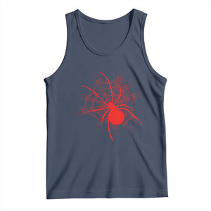 Red Black Widow Spider Tank Top Gothic Spider Web Vintage Horror Gift TS12 Navy Print Your Wear