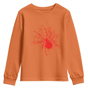 Red Black Widow Spider Youth Sweatshirt Gothic Spider Web Vintage Horror Gift TS12 Orange Print Your Wear