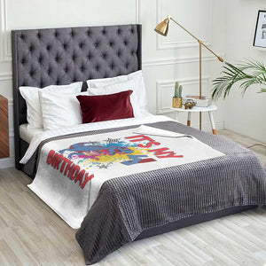 Dino Spider Its My 4th Birthday Throw Blanket Dinosaur Gift For Boys TS12 Print Your Wear