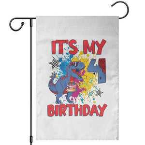 Dino Spider Its My 4th Birthday Garden Flag Dinosaur Gift For Boys TS12 White Print Your Wear