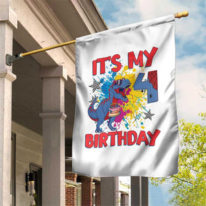 Dino Spider Its My 4th Birthday Garden Flag Dinosaur Gift For Boys TS12 Print Your Wear