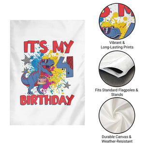 Dino Spider Its My 4th Birthday Garden Flag Dinosaur Gift For Boys TS12 Print Your Wear