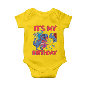 Dino Spider Its My 4th Birthday Baby Onesie Dinosaur Gift For Boys TS12 Daisy Print Your Wear