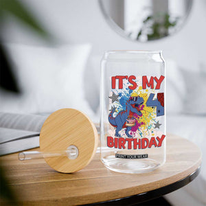 Dino Spider Its My 4th Birthday Glass Can Dinosaur Gift For Boys TS12 Print Your Wear
