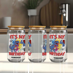Dino Spider Its My 4th Birthday Glass Can Dinosaur Gift For Boys TS12 Print Your Wear