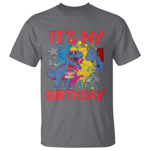 Dino Spider Its My 4th Birthday T Shirt Dinosaur Gift For Boys TS12 Charcoal Print Your Wear