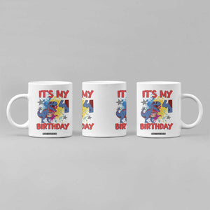 Dino Spider Its My 4th Birthday Coffee Mug Dinosaur Gift For Boys TS12 Print Your Wear