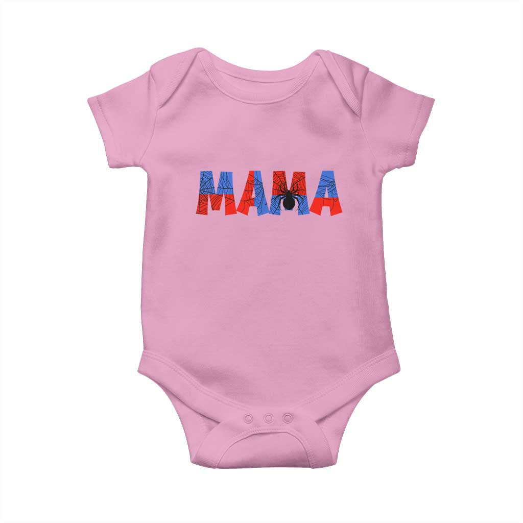 Spooky Mama Spider Web Baby Onesie Cute Halloween Mom Gift TS12 Light Pink Print Your Wear