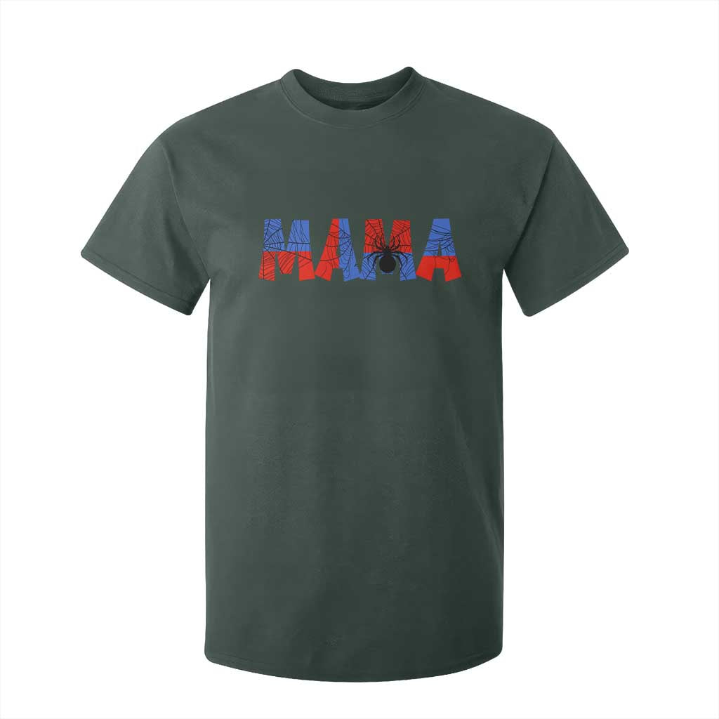 Spooky Mama Spider Web T Shirt For Kid Cute Halloween Mom Gift TS12 Dark Forest Green Print Your Wear