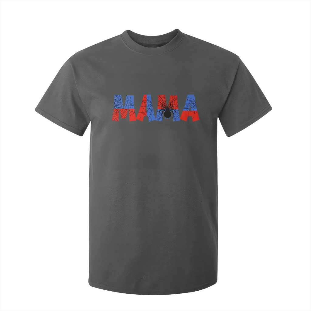 Spooky Mama Spider Web T Shirt For Kid Cute Halloween Mom Gift TS12 Dark Heather Print Your Wear