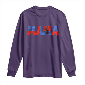 Spooky Mama Spider Web Long Sleeve Shirt Cute Halloween Mom Gift TS12 Purple Print Your Wear