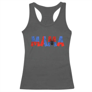 Spooky Mama Spider Web Racerback Tank Top Cute Halloween Mom Gift TS12 Dark Heather Print Your Wear