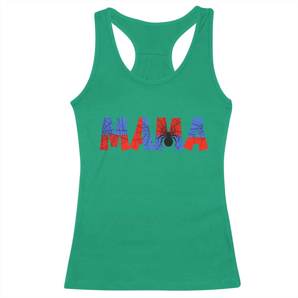 Spooky Mama Spider Web Racerback Tank Top Cute Halloween Mom Gift TS12 Irish Green Print Your Wear