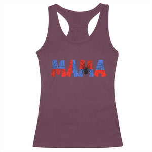 Spooky Mama Spider Web Racerback Tank Top Cute Halloween Mom Gift TS12 Maroon Print Your Wear